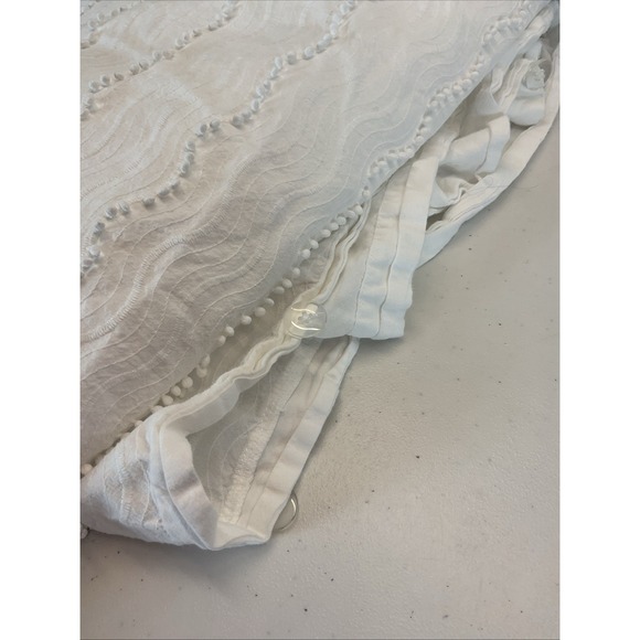 Pottery Barn x Lilly Pulitzer Mini Pom Waves Duvet Cover King Solid white - Picture 5 of 6